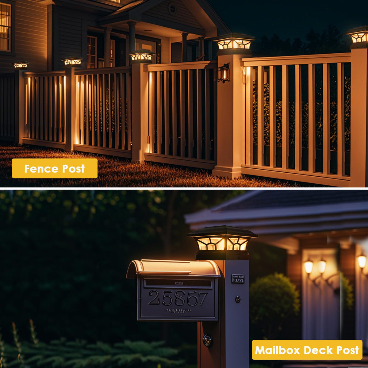 DAMAYCA solar post cap light with simple installation and waterproof design.