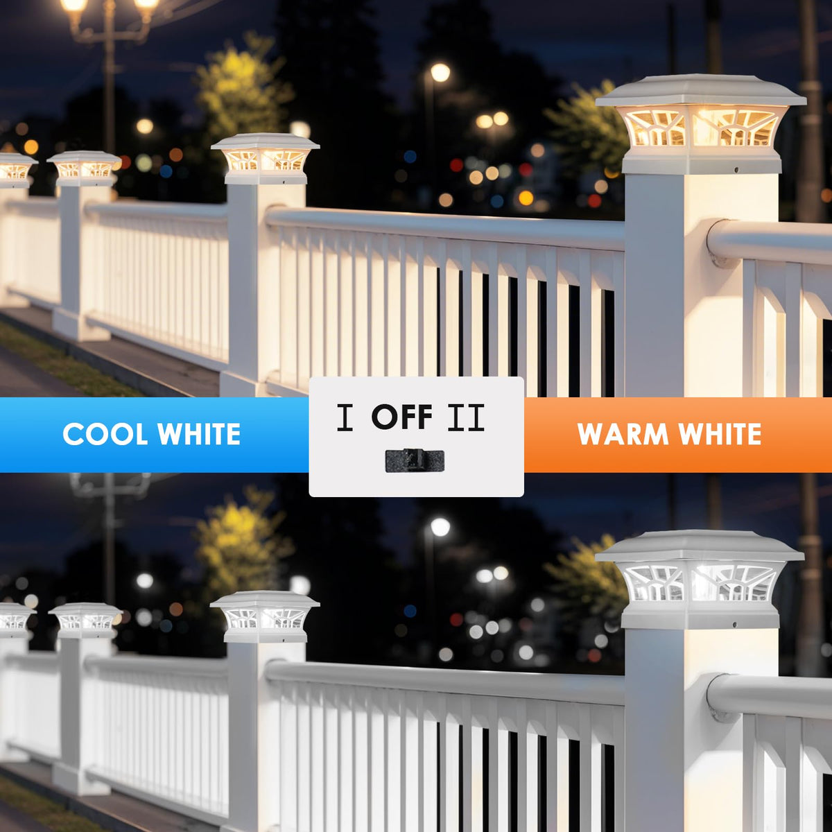 DAMAYCA warm white mode creates cozy outdoor ambiance after sunset