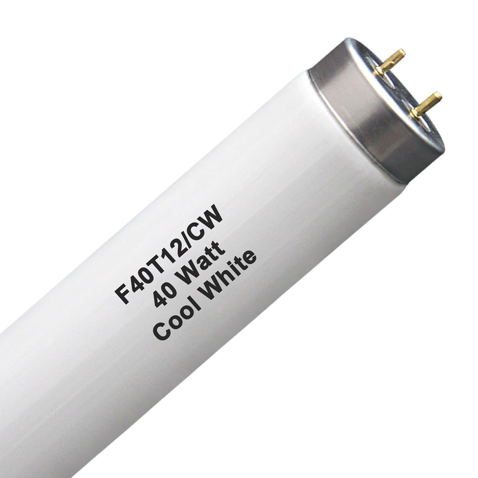 Dameiol F40T12 48-inch tube delivering 4100K cool white illumination for workspaces.