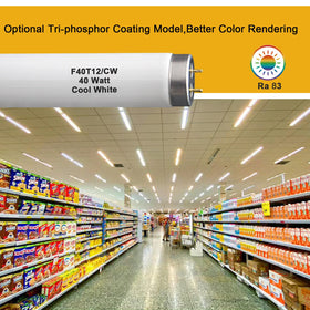 Dameiol T12 G13 base tubes for broad, uniform area lighting.