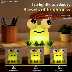 DAMELYN Frog Night Light with USB-C charging for easy powering.