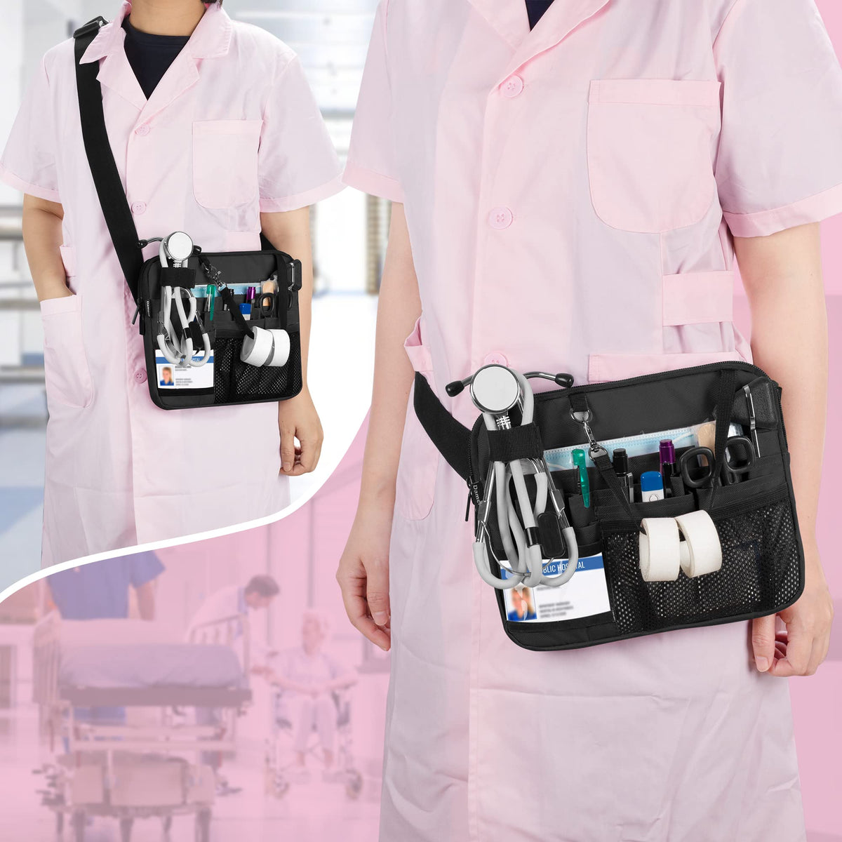Damero Nurse Fanny Pack adjustable waist strap fits 33 to 50 inches