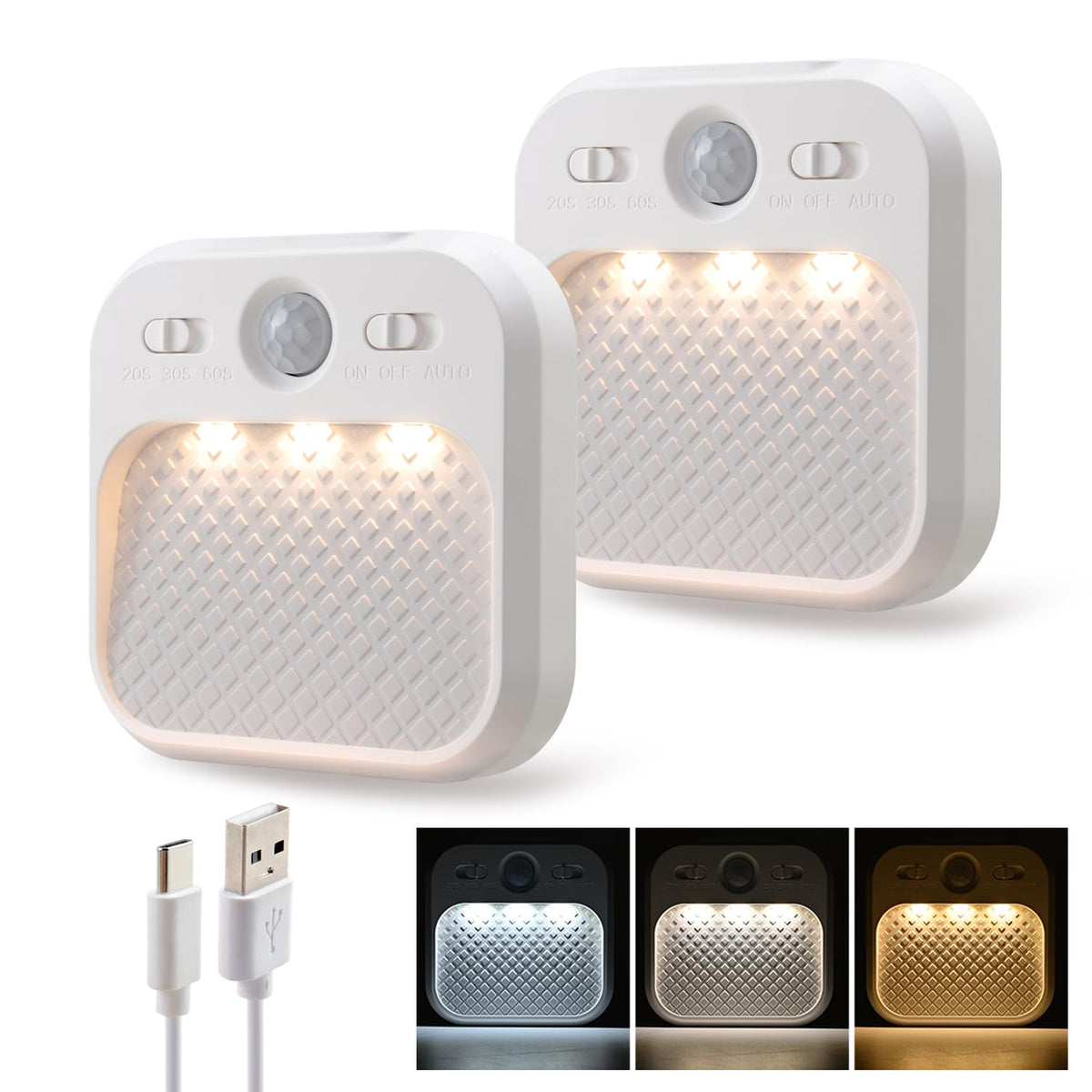 DAMI motion sensor night light with dual modes for closets.