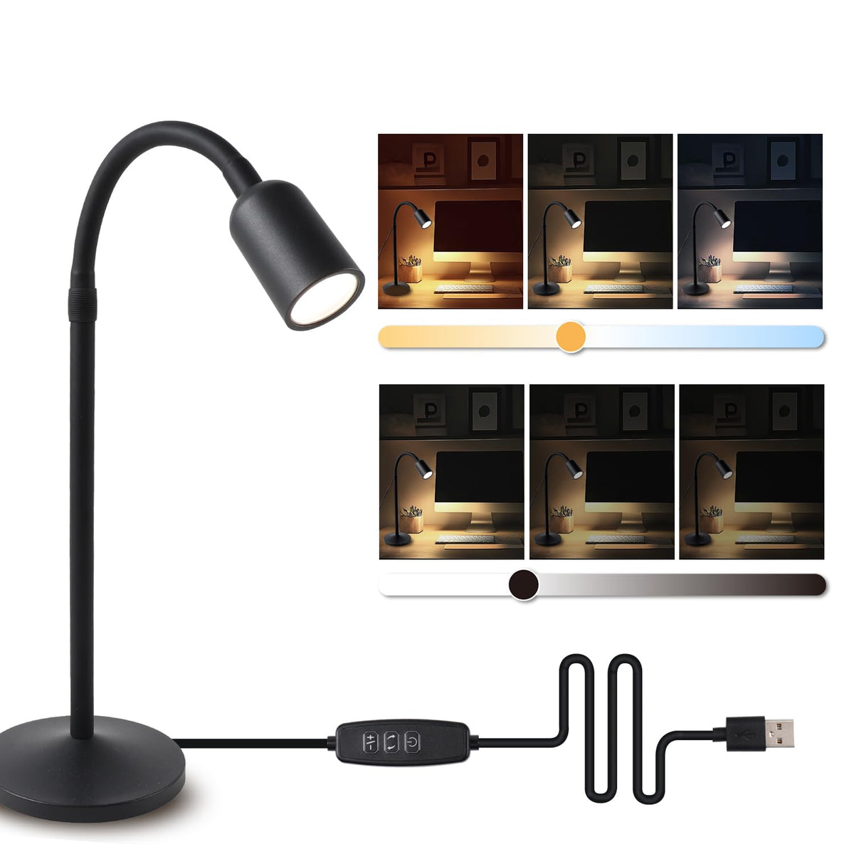 DAMI small desk lamp with gooseneck directs light precisely for focused tasks.