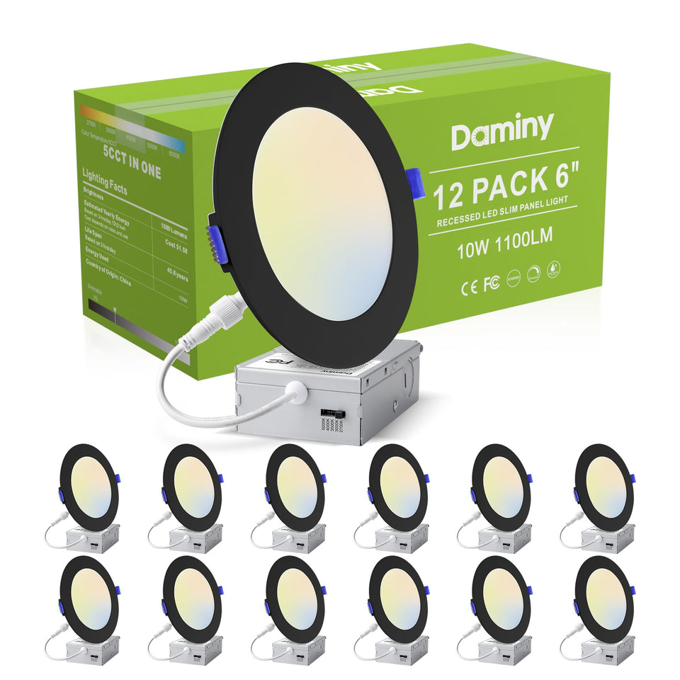 DAMINY 12-pack 6-inch LED recessed light provides flexible room illumination.