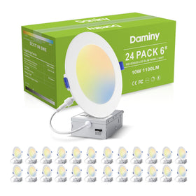 DAMINY 24-pack 6-inch LED recessed light with junction box for retrofit projects