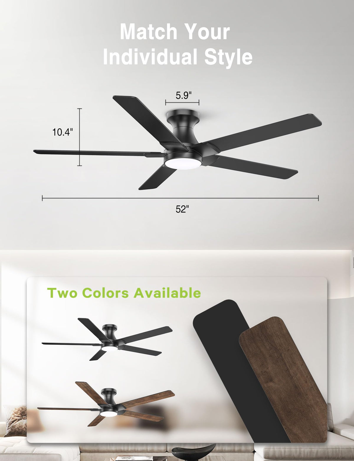 DAMINY low profile flush mount fits tight ceilings with clean lines