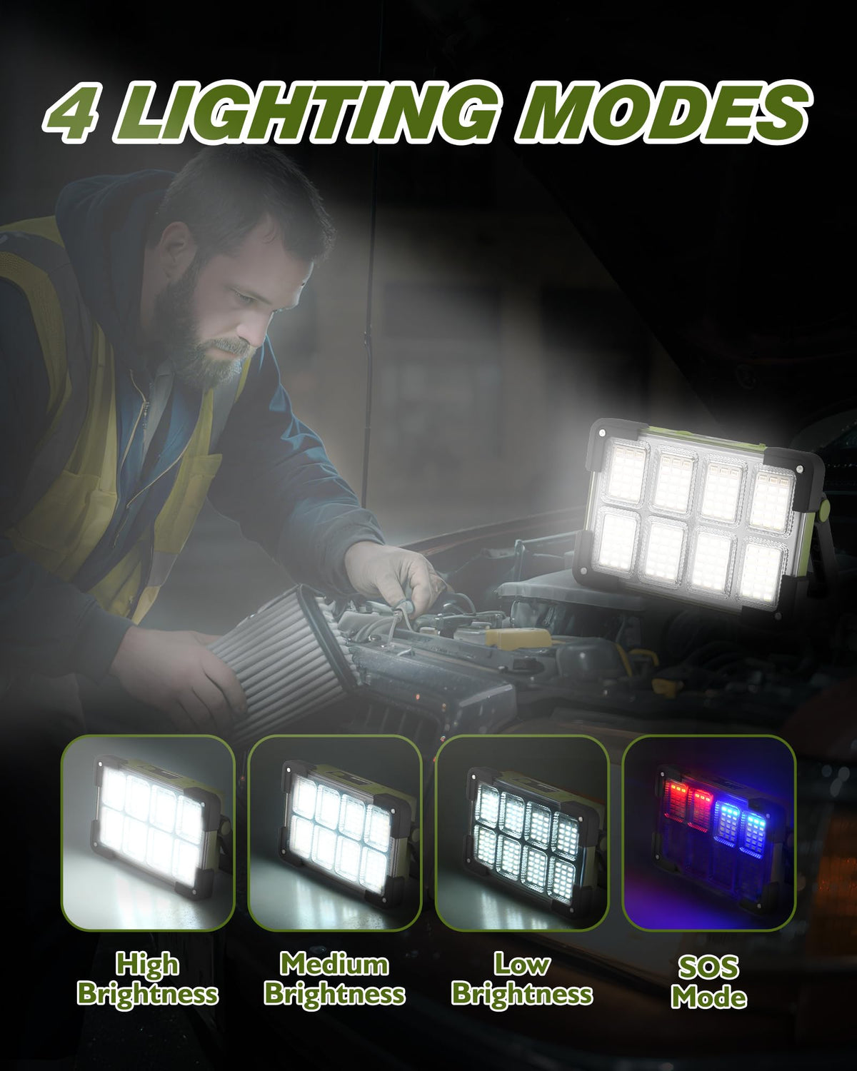 DANCINGBOAR 120W LED work light illuminated on site for high brightness