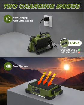 DANCINGBOAR 120W solar work light during power outages provides dependable light