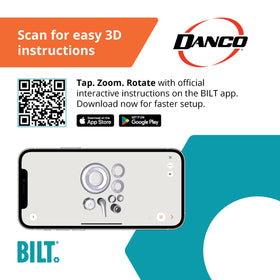 Danco 10004 kit components laid out for quick DIY replacement of shower trim.