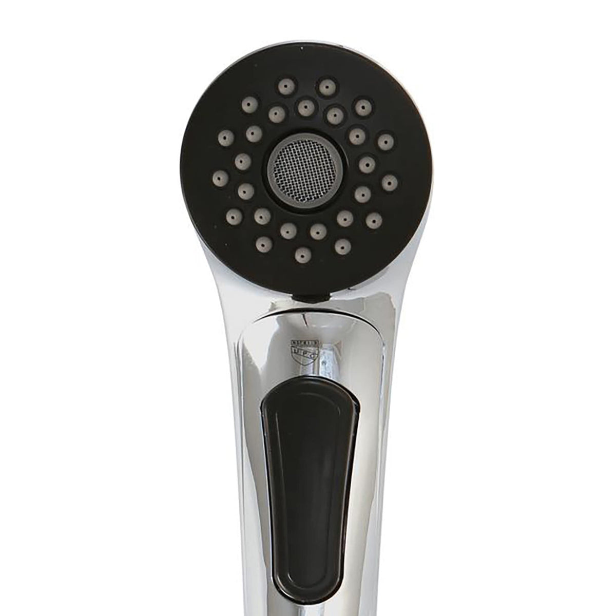 Danco 10408 chrome spray head delivering steady stream for cleaning dishes.
