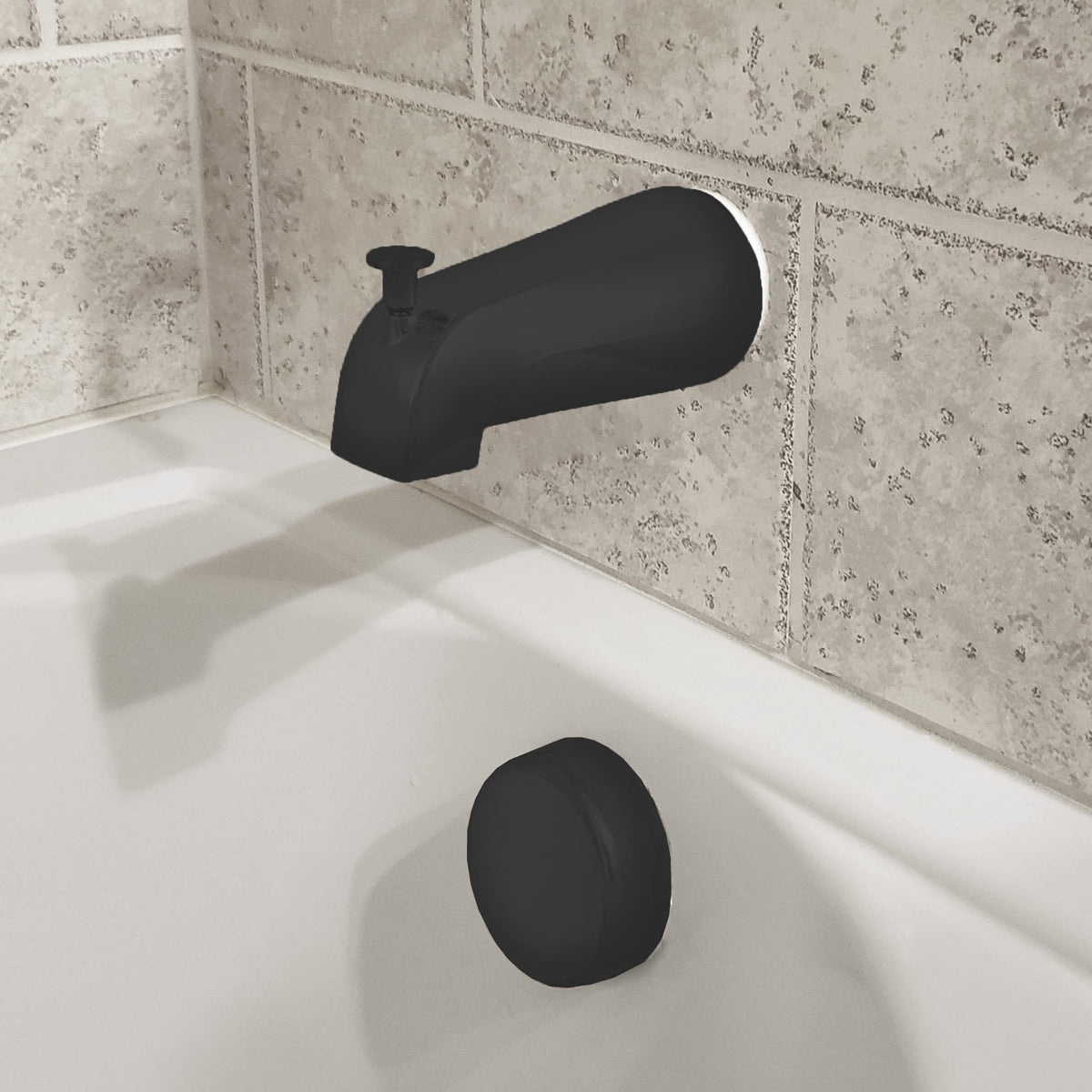 Danco 11079 matte black tub spout installation demonstrates simple replacement.