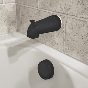 Danco 11079 matte black tub spout installation demonstrates simple replacement.