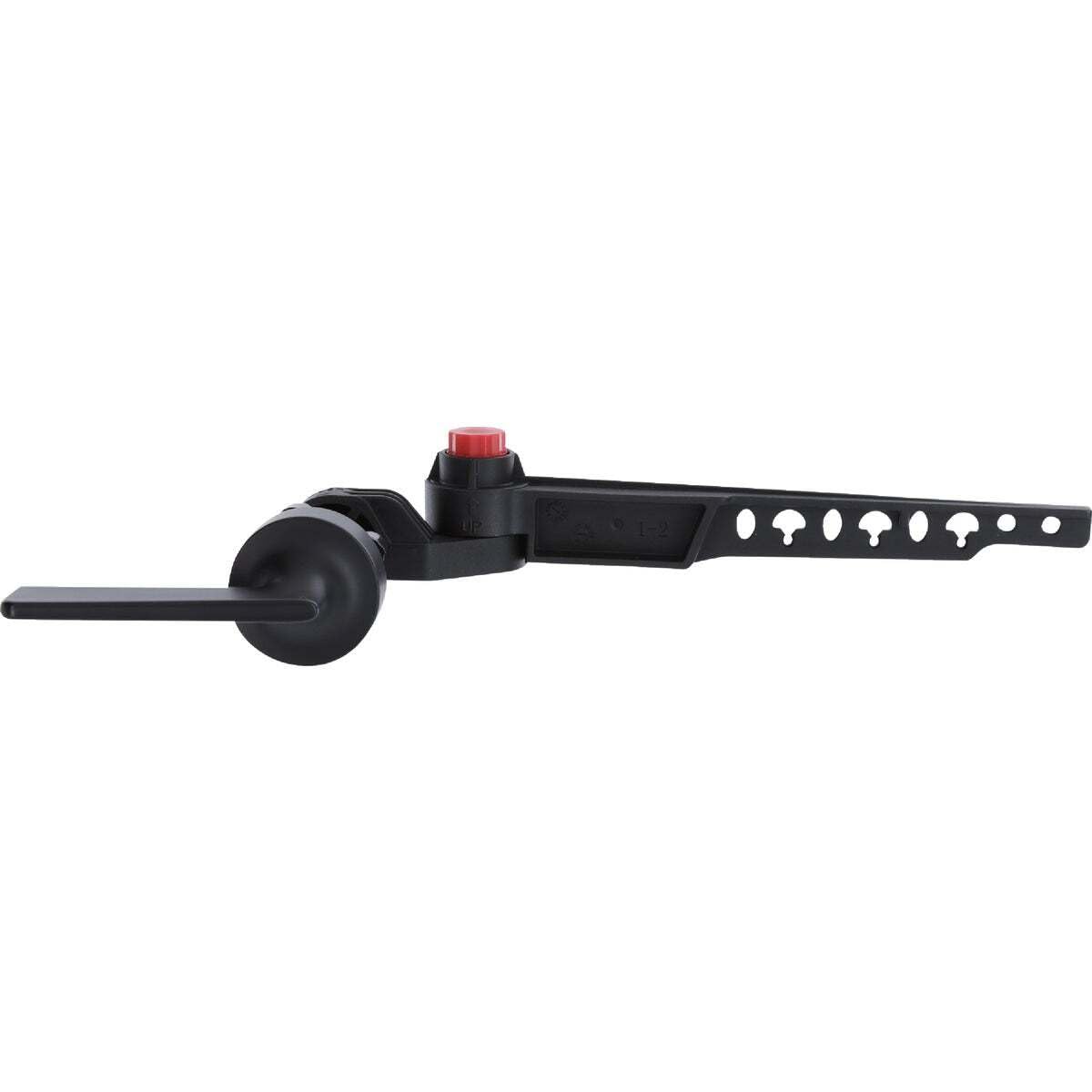 Danco 12052 lever arm extended illustrates 358-degree elbow and 205-degree arm reach.