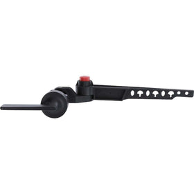 Danco 12052 lever arm extended illustrates 358-degree elbow and 205-degree arm reach.