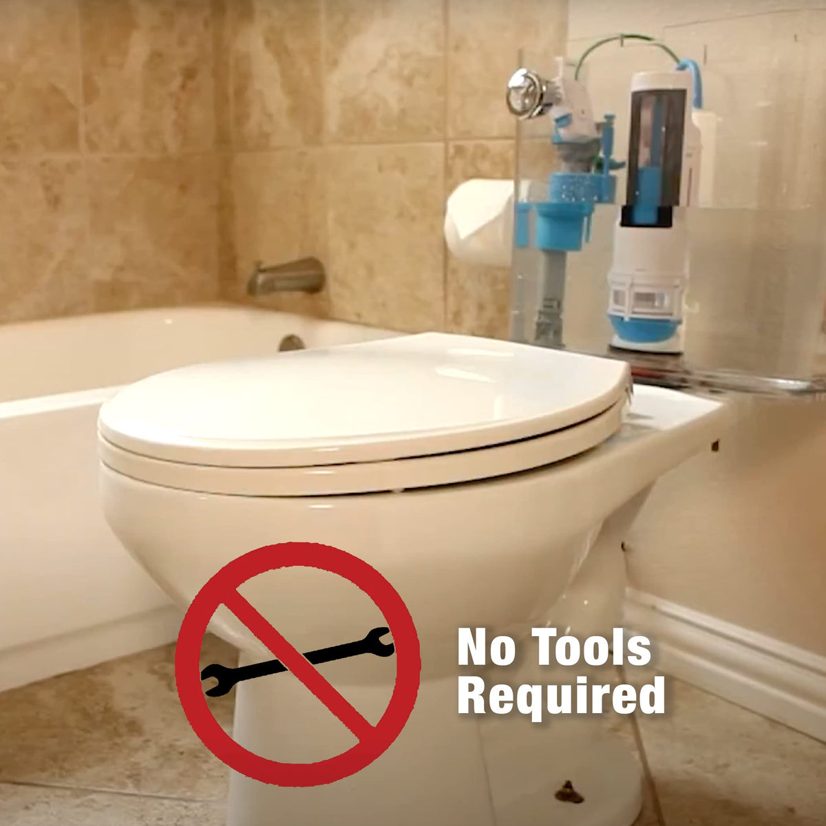 Danco HydroRight dual-flush button system supports quick and full flush options.