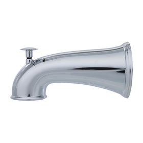 DANCO chrome tub spout with universal fit and pull-up diverter for easy upgrade.
