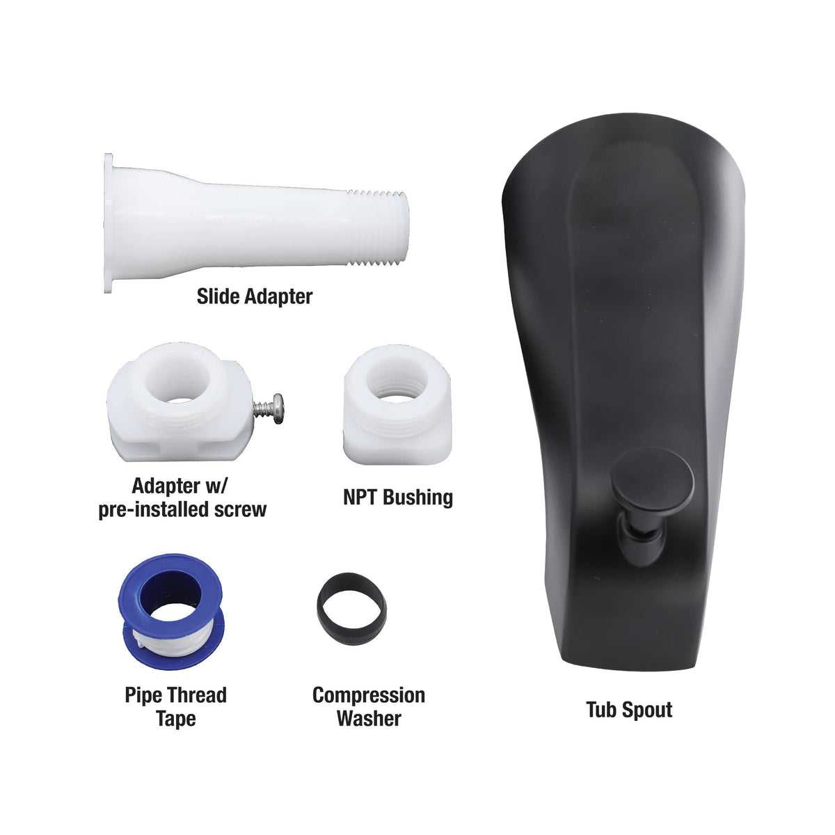 Danco tub spout compatibility check visually confirms fit with standard setups.