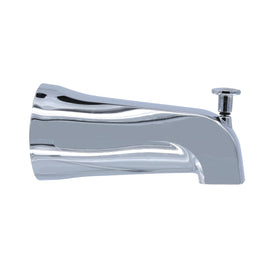 Danco tub spout diverter chrome, angled view with improved tub/shower versatility.