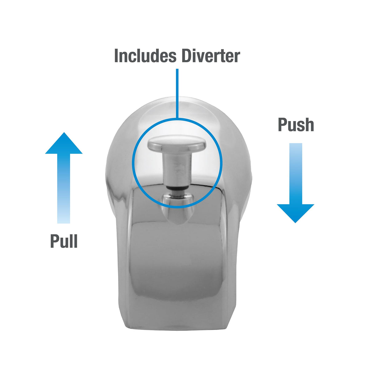Danco tub spout universal fit chrome, compatible with most plumbing.