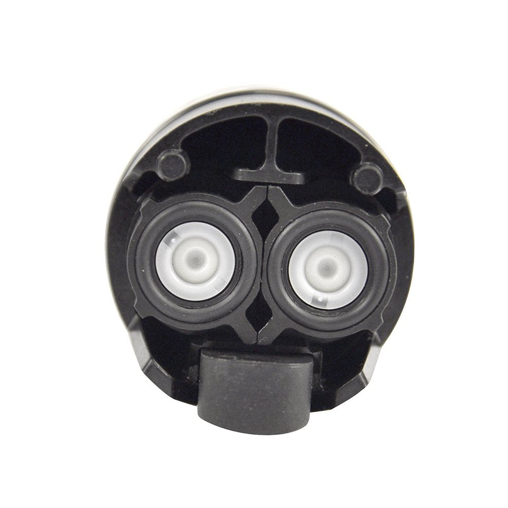 Danco VersiTech cartridge with durable plastic construction visual for hot and cold water.