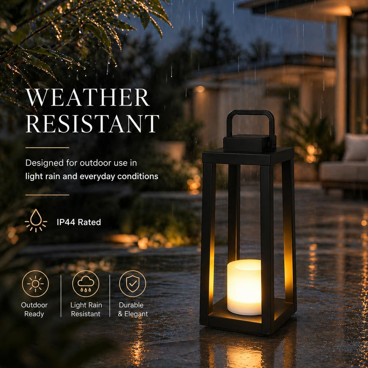 DANCYHOME H16 flickering candle LED creates warm ambiance on entryways.