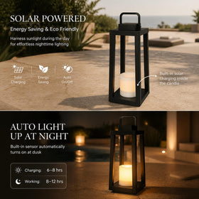 DANCYHOME H16 modern lantern with on/off base switch for easy control.