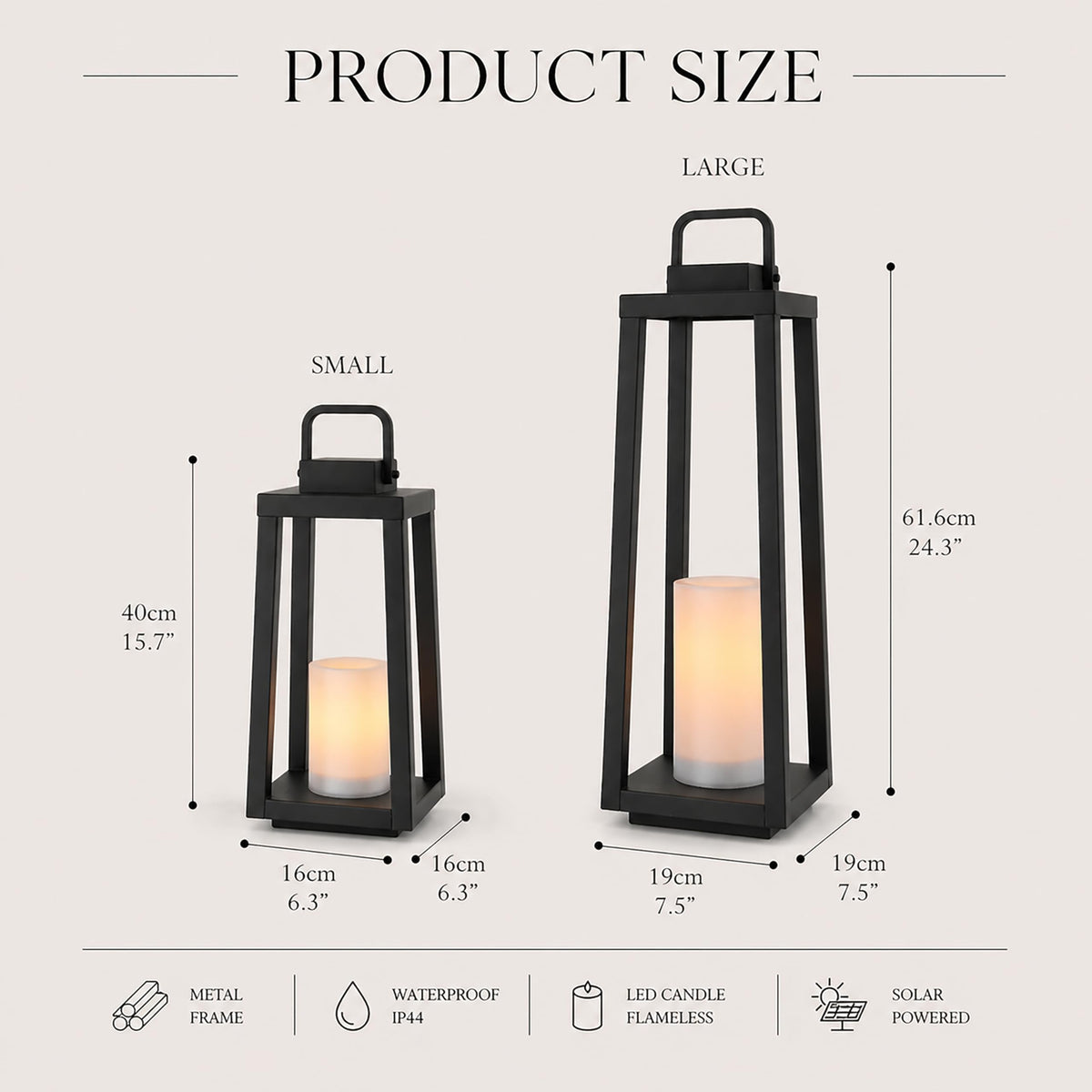 DANCYHOME H16 waterproof lantern suits porches and decks during rain.