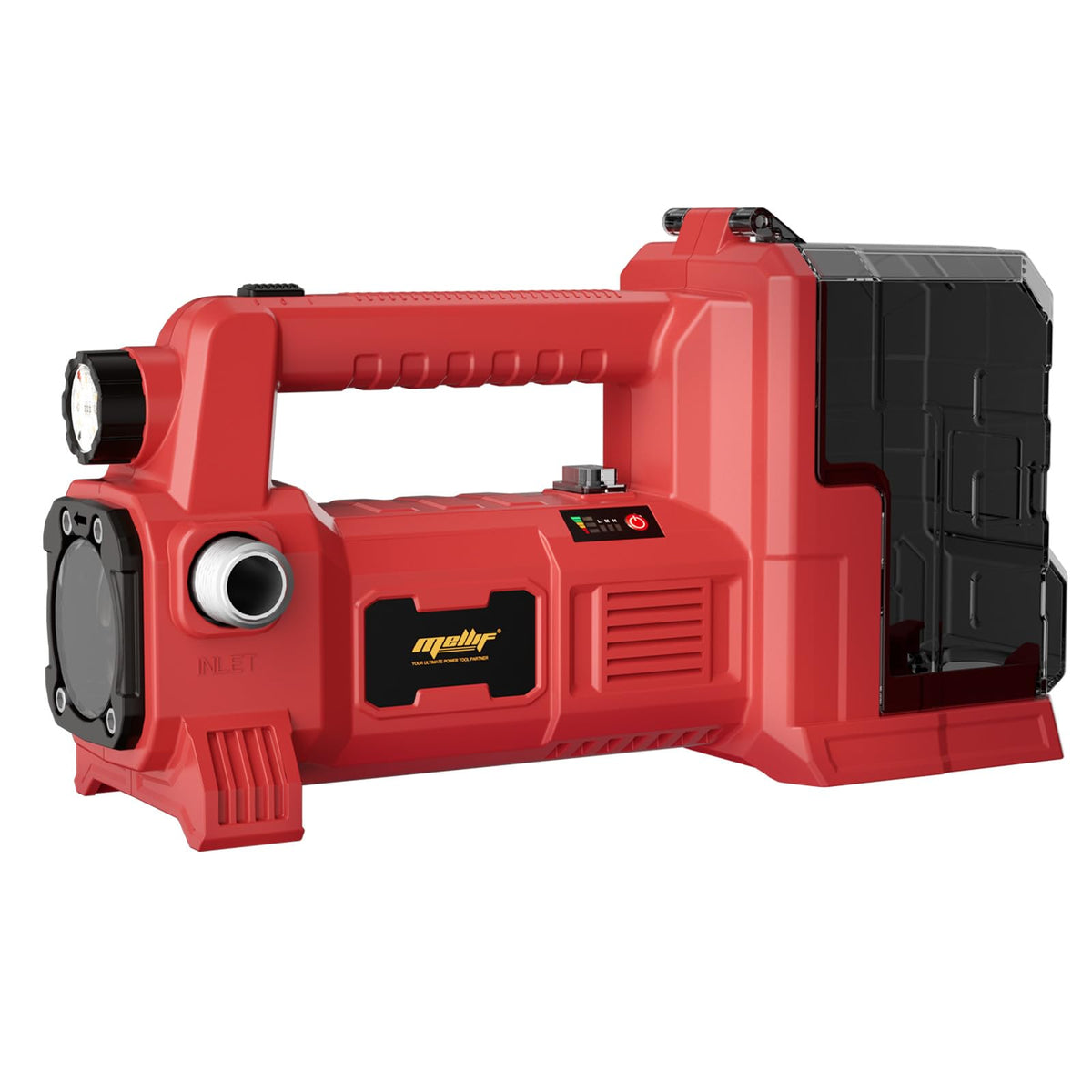 Danero brushless water transfer pump with Milwaukee 18V compatibility for cordless pumping on the go.