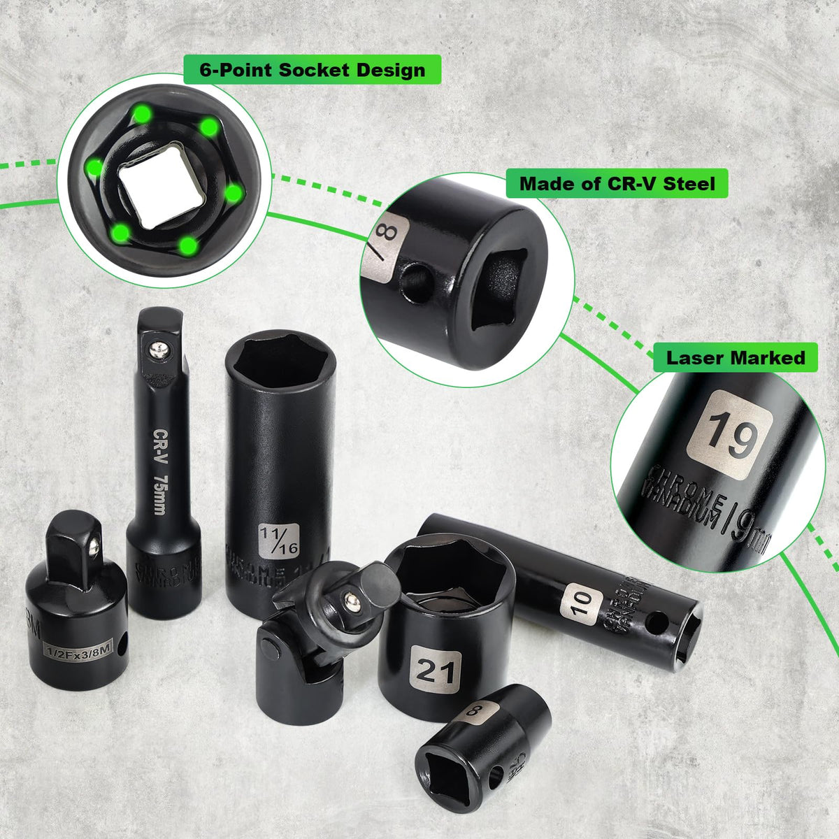 Dangkiy extension bars 3 and 6 inches for extra reach.