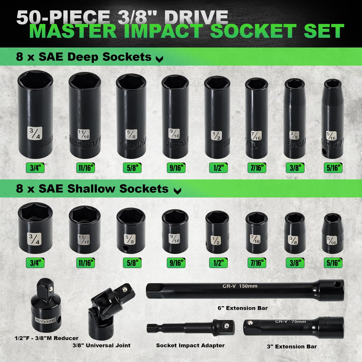 Dangkiy shallow metric sockets 8-22mm for fast-access work.