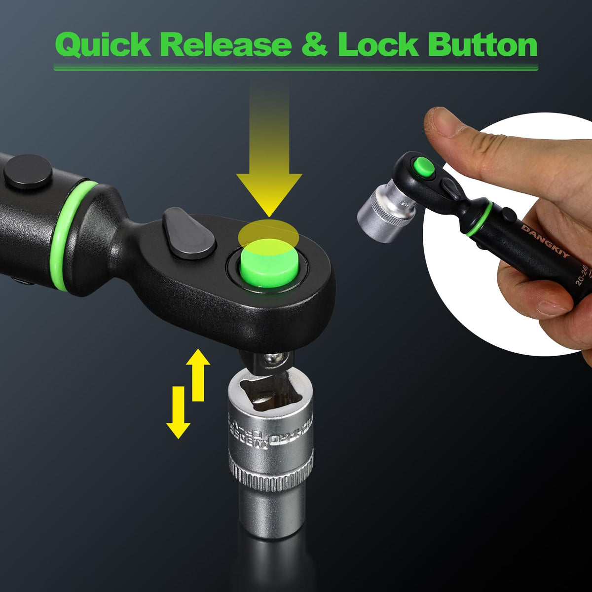 DANGKIY torque wrench quick-release button speeds setup