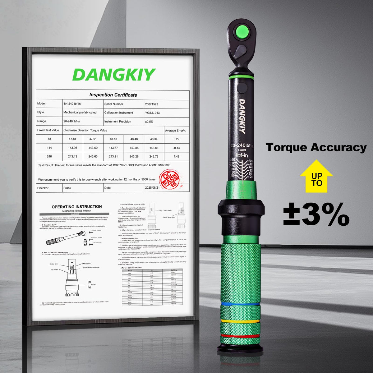 DANGKIY reversible head enables efficient torque control