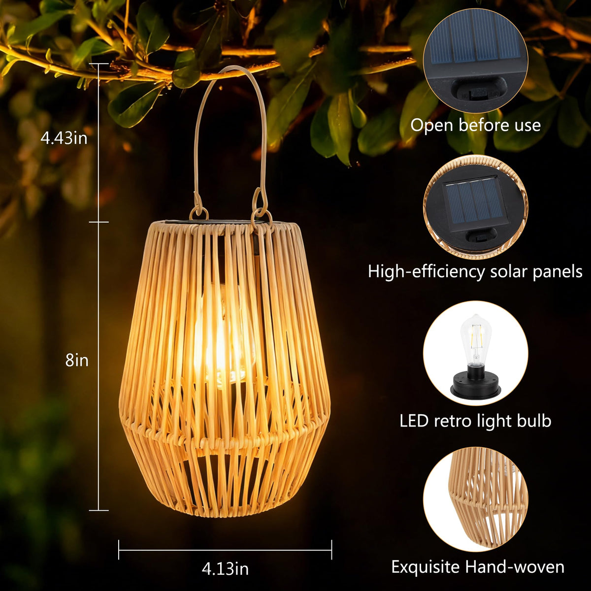 Danhh solar lantern garden-decor elevates entrances with soft, inviting illumination.