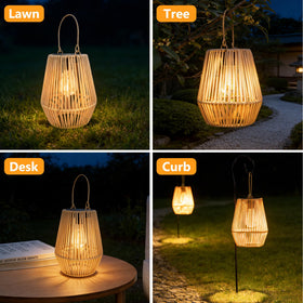 Danhh solar lantern pack-two provides versatile lighting for multiple outdoor spots.