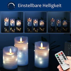 danip Sky Blue dancing flame candle with realistic glow