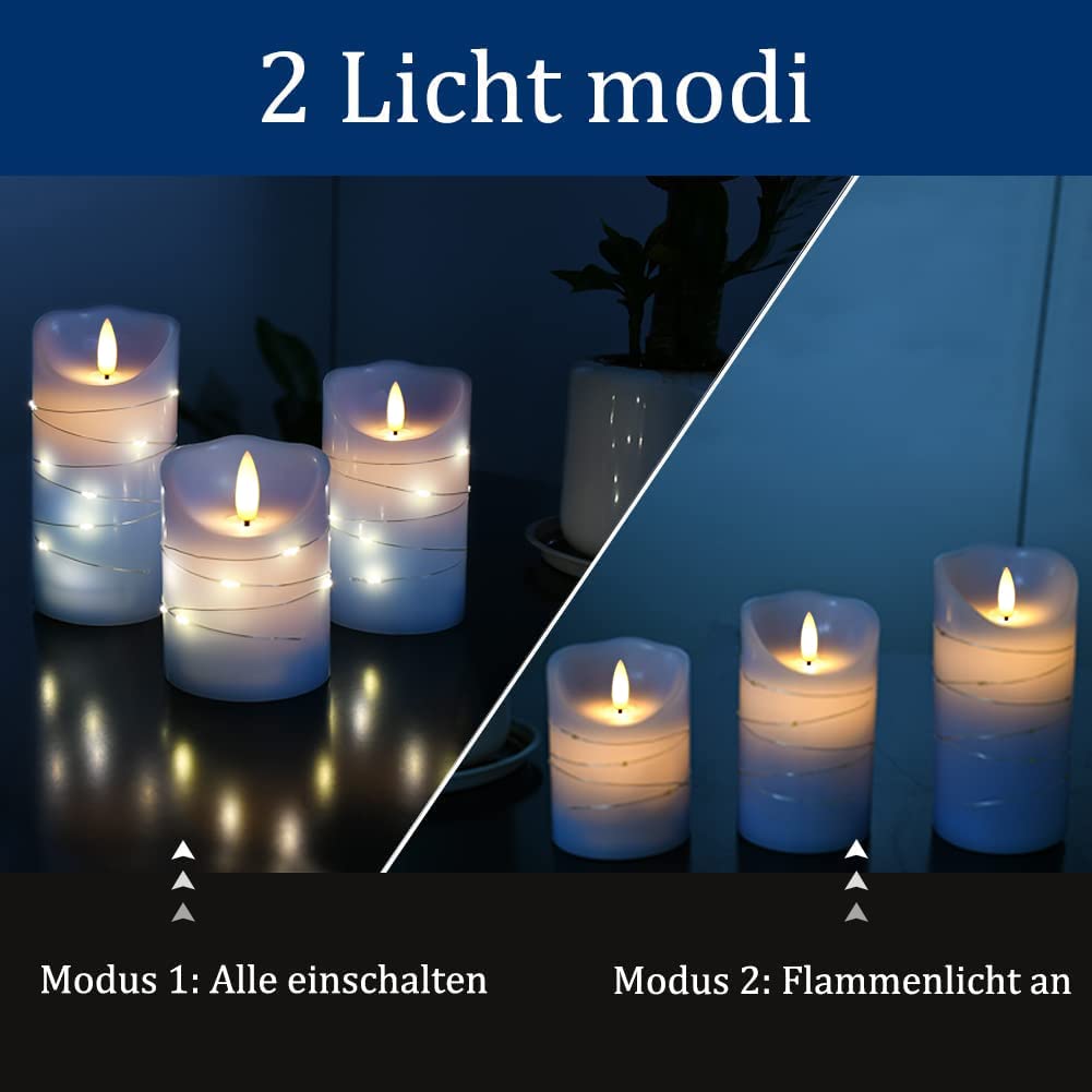 danip Sky Blue remote-controlled candle with 11-key remote