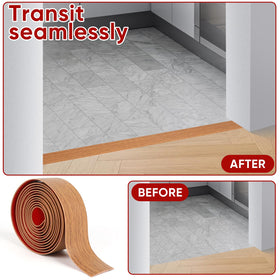Danlaila transition strip cut to length with scissors for precise fit.