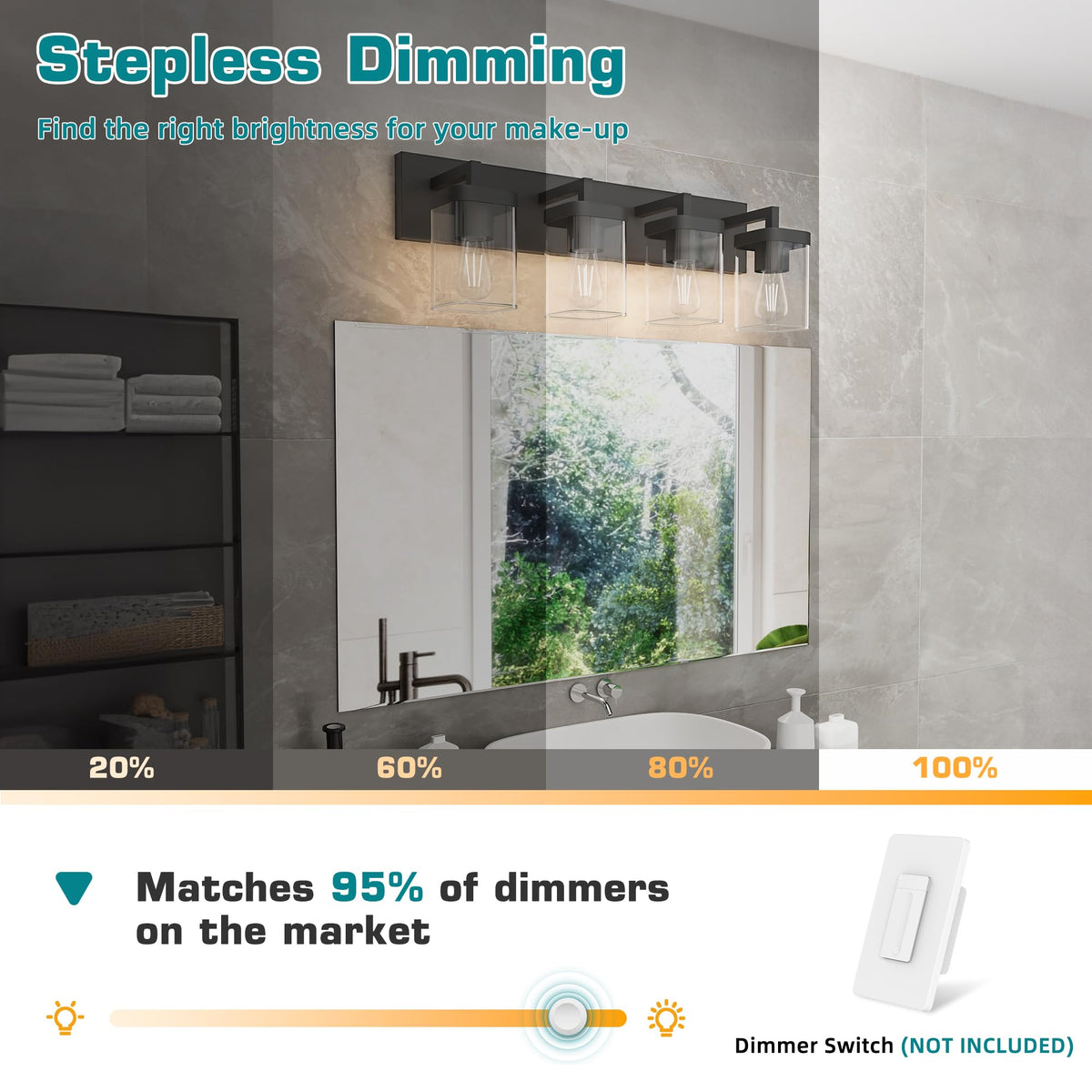 Danshinro dimmable vanity light enabling mood adjustable lighting
