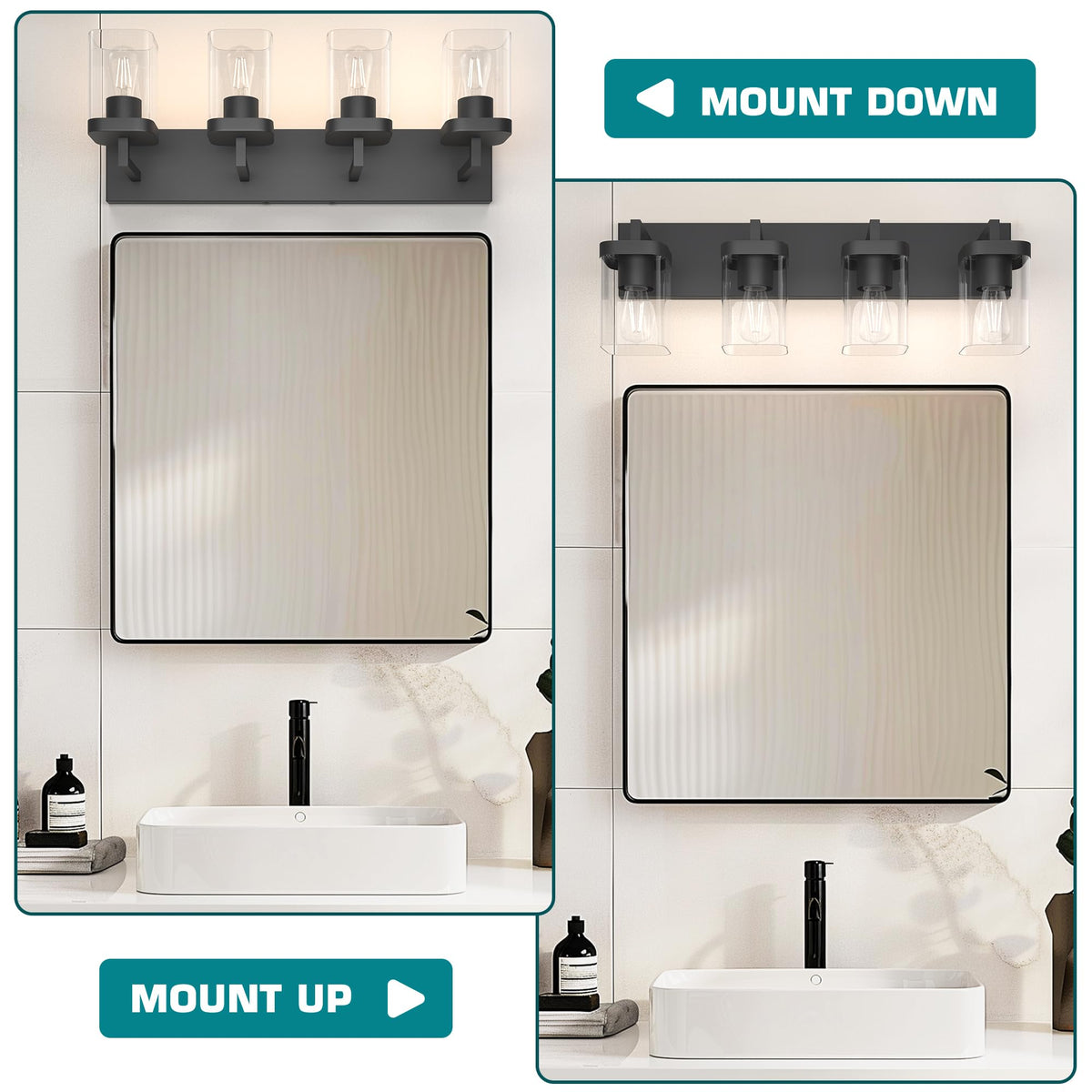 Danshinro four-bulbs configuration demonstrates ample mirror lighting