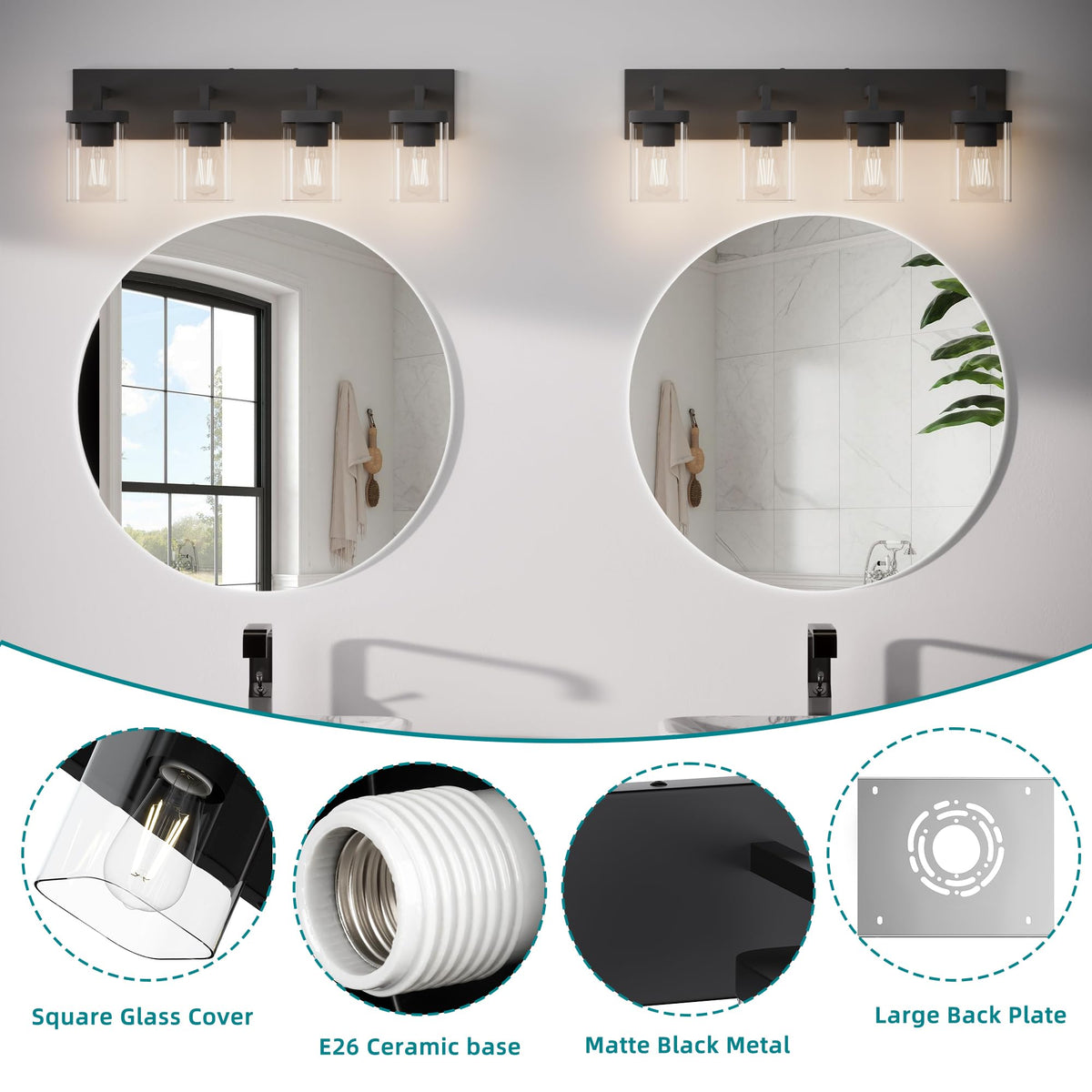 Danshinro matte black finish vanity light for contemporary interiors