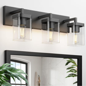 Danshinro square design vanity light for a modern bathroom and space efficiency.