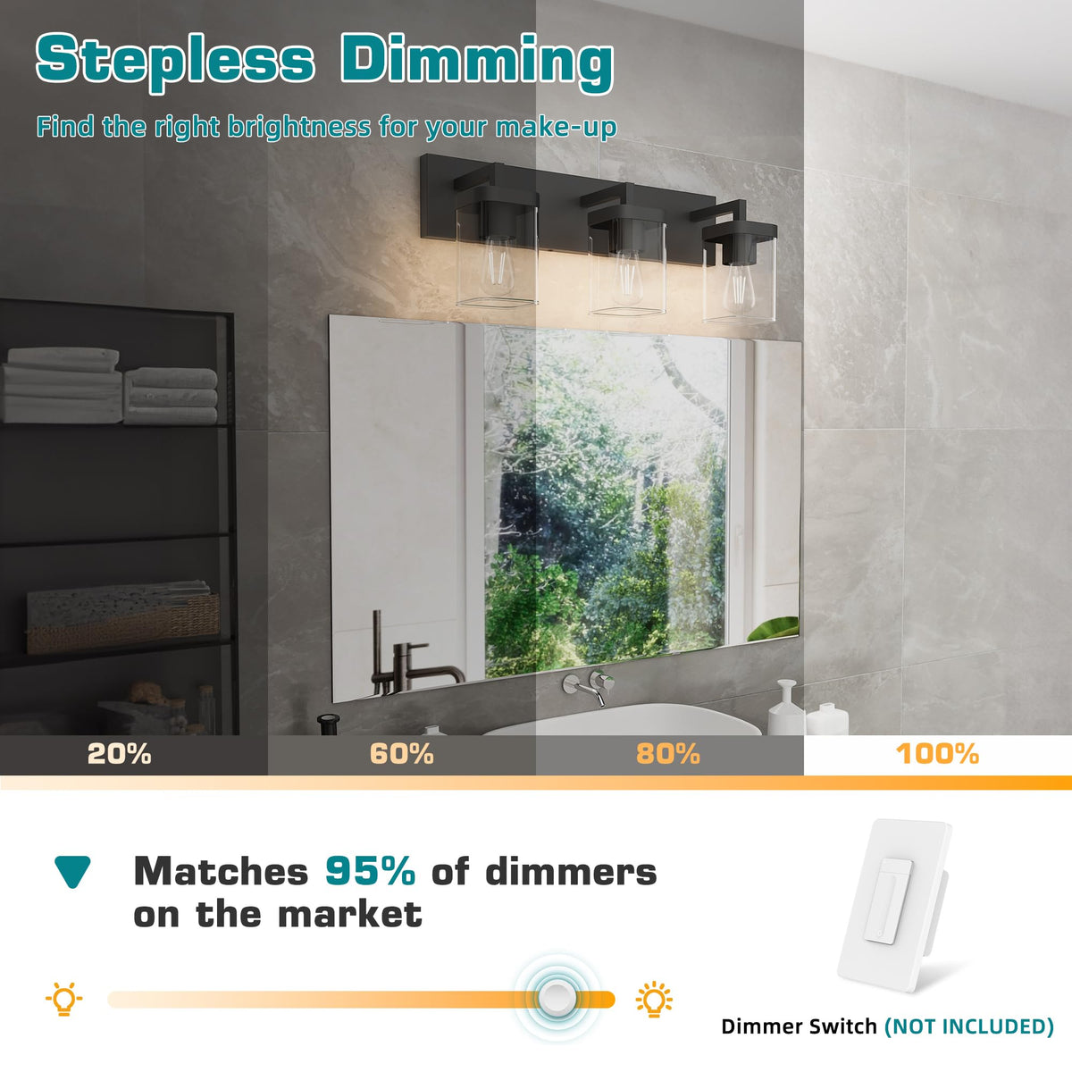 Danshinro thick glass lampshade maintains brightness while resisting moisture.