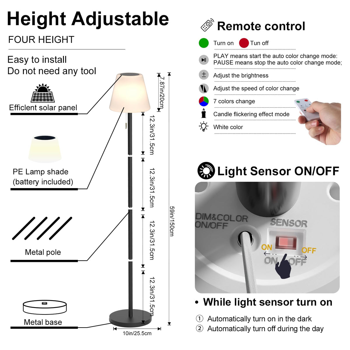 Dansny IP65 waterproof design withstands rain and dust.