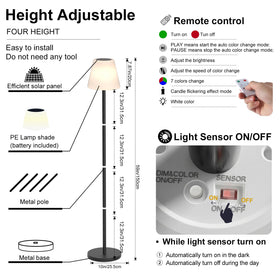 Dansny solar outdoor floor lamp candle mode mimics flickering candlelight