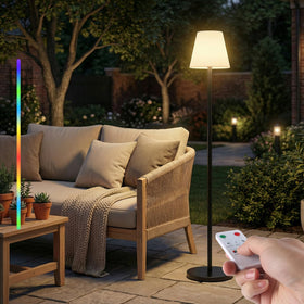 Dansny solar outdoor floor lamp remote control simplifies setup and use