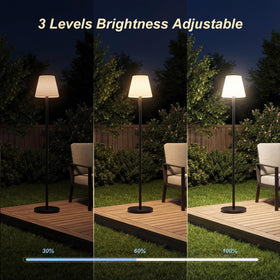 Dansny solar outdoor floor lamp warm white glow creates cozy evenings on patios