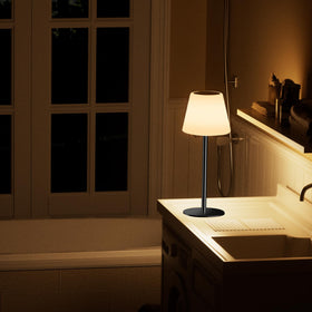 Dansny lamp shows adjustable height for versatile outdoor setups.