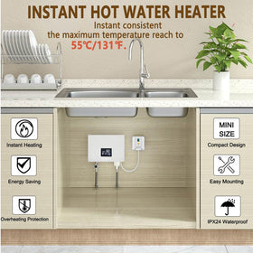Daordaer tankless water heater digital display demonstrates precise temperature control for comfort.