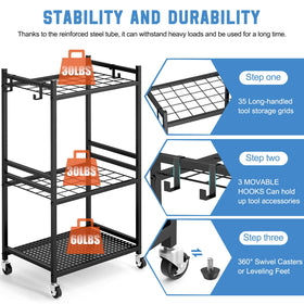 DAOUTIME yard tower rack outdoors highlights durable metal construction.